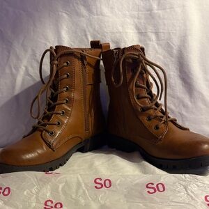 Brown Lace-Up Ankle Boots